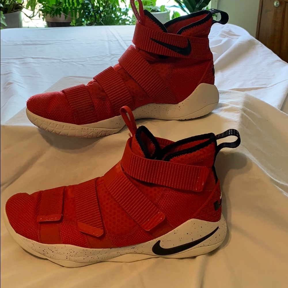 Red LeBron James Soldier 11 Nike sneakers